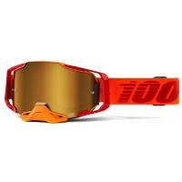 100% Armega LitKit True Gold Mirror Lens Motocross Goggles