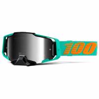 100% Armega Clark Silver Mirror Lens Motocross Goggles