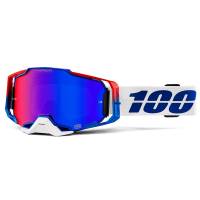 100% Armega Genesis HiPER Blue Red Mirror Lens Motocross Goggles
