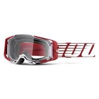 100% Armega Oversized Deep Red Clear Lens Motocross Goggles