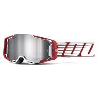 100% Armega Oversized Deep Red Flash Silver Mirror Lens Motocross Goggles