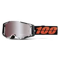 100% Armega Blacktail HiPER Silver Mirror Lens Motocross Goggles