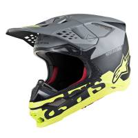 Alpinestars Supertech SM8 Radium Black Mid Grey Yellow Fluo Motocross Helmet