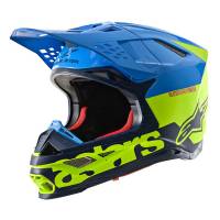 Alpinestars Supertech SM8 Radium Aqua Yellow Fluo Navy Motocross Helmet