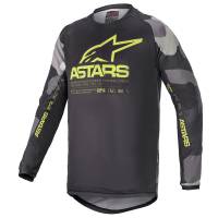 Alpinestars Kids Racer Tactical Grey Camo Yellow Motocross Jersey