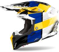 Airoh Aviator 3 Monach Blue/Yellow Gloss MX Helmet