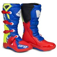 UFO Elektron Red Blue Neon Yellow Motocross Boots