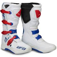 UFO Elektron White Blue Red Motocross Boots