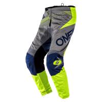 ONeal Element Factor Grey Blue Neon Yellow Motocross Pants