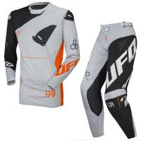 UFO Frequency Slim Black Grey Neon Orange Motocross Kit Combo