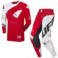 UFO Frequency Slim Neon Red White Motocross Kit Combo