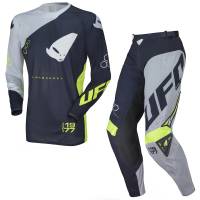 UFO Frequency Slim Blue Grey Neon Yellow Motocross Kit Combo