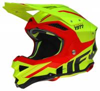UFO Diamond Neon Yellow Red Motocross Helmet