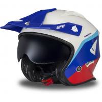 UFO Sheratan Jet White Blue Red Open Face Helmet