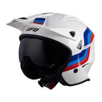 UFO Sheratan Jet White Red Blue Open Face Helmet