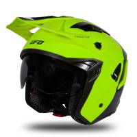 UFO Sheratan Neon Yellow Black Jet Open Face Helmet