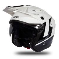 UFO Sheratan White Black Gloss Jet Open Face Helmet