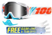 100% Racecraft Calculus Silver Mirror Lens Motocross Goggles