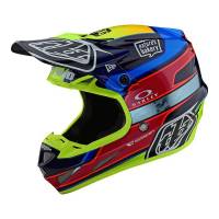 Troy Lee Designs SE4 Carbon Speed Team Blue Yellow Motocross Helmet