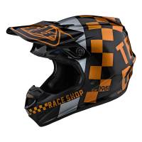 Troy Lee Designs SE4 Polyacrylite Checker Black Gold Motocross Helmet