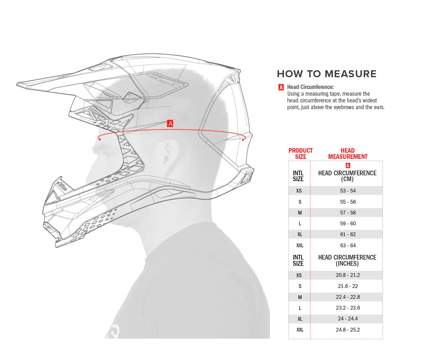 alpinestars helmet size chart