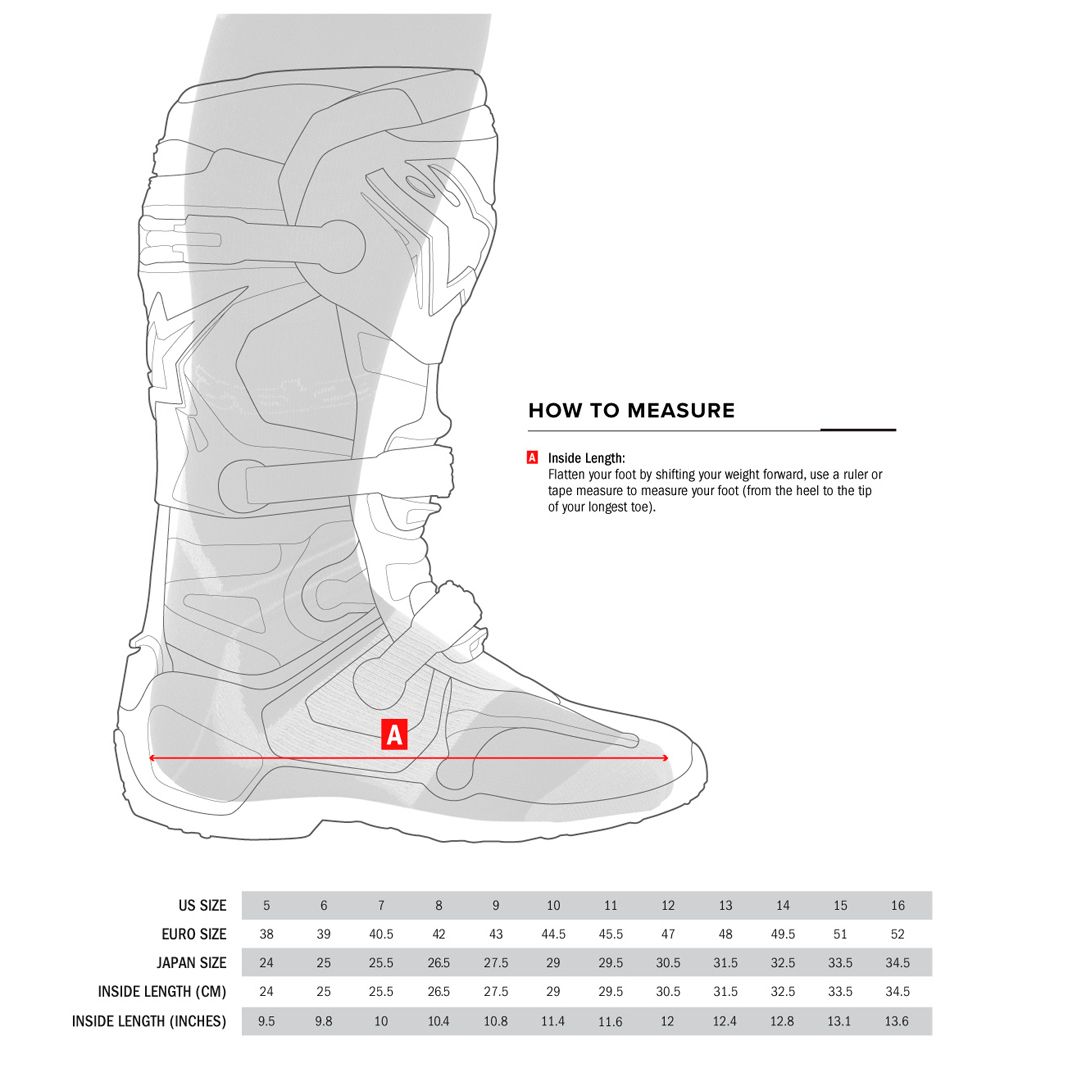 Alpinestars size chart